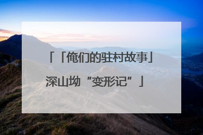 「俺们的驻村故事」深山坳“变形记”