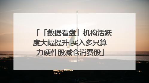 「数据看盘」机构活跃度大幅提升 买入多只算力硬件股减仓消费股