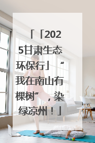 「2025甘肃生态环保行」“我在南山有棵树”，染绿凉州！