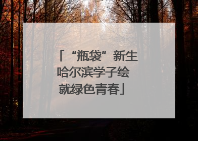 “瓶袋”新生 哈尔滨学子绘就绿色青春