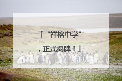 “祥榕中学”，正式揭牌！