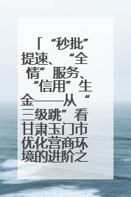 “秒批”提速、“全情”服务、“信用”生金——从“三级跳”看甘肃玉门市优化营商环境的进阶之路