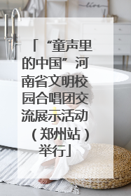 “童声里的中国”河南省文明校园合唱团交流展示活动（郑州站）举行