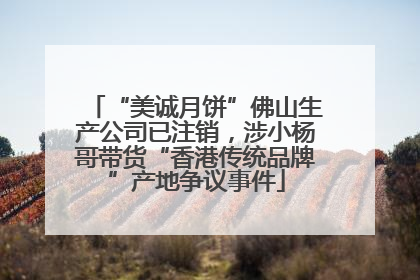 “美诚月饼”佛山生产公司已注销，涉小杨哥带货“香港传统品牌”产地争议事件