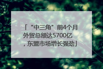 “中三角”前4个月外贸总额达5700亿，东盟市场增长强劲