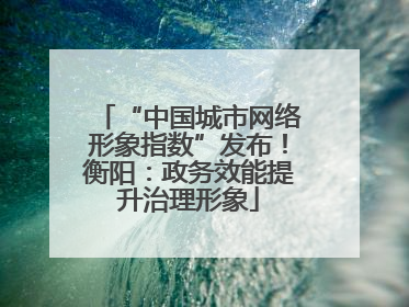 “中国城市网络形象指数”发布！衡阳：政务效能提升治理形象