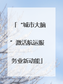“城市大脑”激活航运服务业新动能