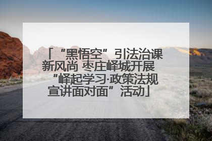 “黑悟空”引法治课新风尚 枣庄峄城开展“峄起学习·政策法规宣讲面对面”活动