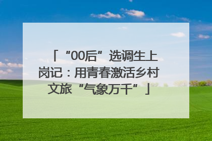 “00后”选调生上岗记：用青春激活乡村文旅“气象万千”