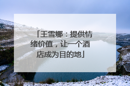 王雪娜：提供情绪价值，让一个酒店成为目的地