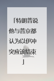 特朗普说他与普京都认为以伊冲突应该结束