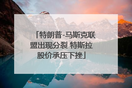 特朗普-马斯克联盟出现分裂 特斯拉股价承压下挫