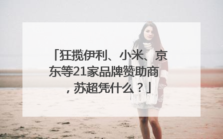 狂揽伊利、小米、京东等21家品牌赞助商，苏超凭什么？