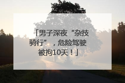 男子深夜“杂技骑行”，危险驾驶被拘10天！