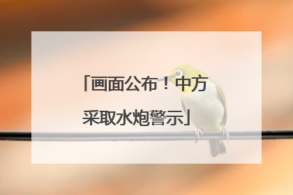 画面公布！中方采取水炮警示