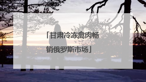 甘肃冷冻禽肉畅销俄罗斯市场