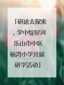 研途去探索，学中绽星河 乐山市中区杨湾小学开展研学活动
