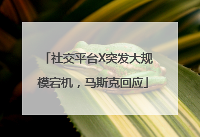 社交平台X突发大规模宕机，马斯克回应