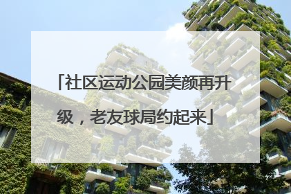 社区运动公园美颜再升级，老友球局约起来