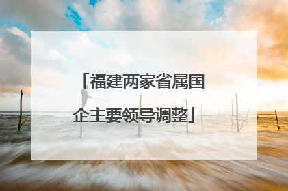 福建两家省属国企主要领导调整
