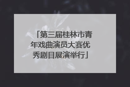 第三届桂林市青年戏曲演员大赛优秀剧目展演举行