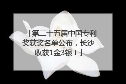 第二十五届中国专利奖获奖名单公布，长沙收获1金3银！