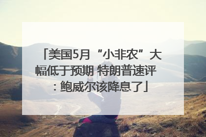 美国5月“小非农”大幅低于预期 特朗普速评：鲍威尔该降息了