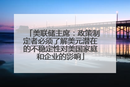 美联储主席：政策制定者必须了解美元潜在的不稳定性对美国家庭和企业的影响