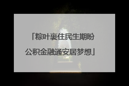 粽叶裹住民生期盼 公积金融通安居梦想