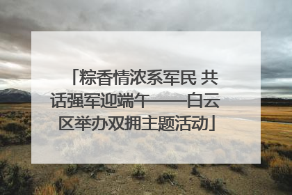 粽香情浓系军民 共话强军迎端午——白云区举办双拥主题活动
