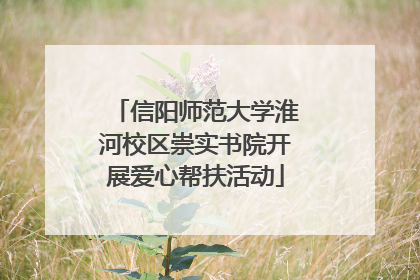 信阳师范大学淮河校区崇实书院开展爱心帮扶活动