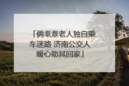 俩耄耋老人独自乘车迷路 济南公交人暖心助其回家