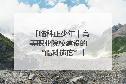 临科正少年｜高等职业院校建设的“临科速度”