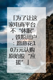 为了让这家电商平台不“休眠”，铁粉用户：愿意花10万元认购原始股“应援”