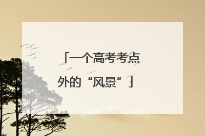 一个高考考点外的“风景”