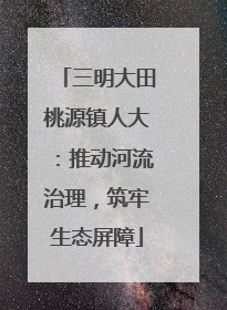 三明大田桃源镇人大：推动河流治理，筑牢生态屏障