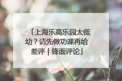 上海乐高乐园太低幼？请先做功课再给差评｜锋面评论