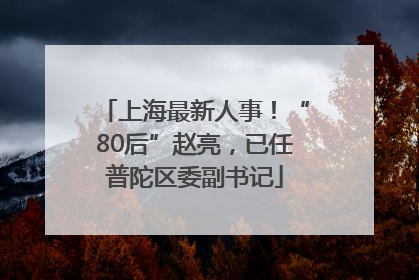 上海最新人事！“80后”赵亮，已任普陀区委副书记