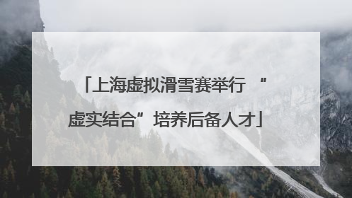 上海虚拟滑雪赛举行 “虚实结合”培养后备人才