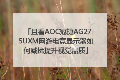 且看AOC冠捷AG275UXM网游电竞显示器如何减扰提升视觉品质
