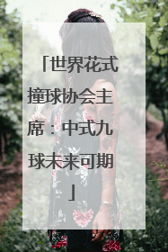 世界花式撞球协会主席：中式九球未来可期