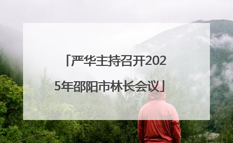 严华主持召开2025年邵阳市林长会议