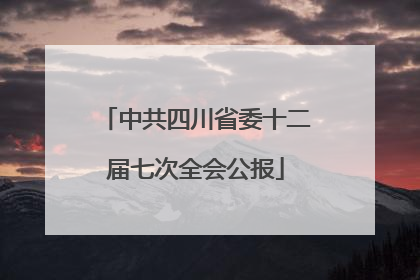 中共四川省委十二届七次全会公报