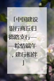中国建设银行商丘归德路支行——粽情端午，建行相伴