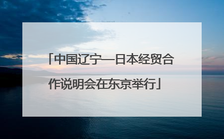中国辽宁—日本经贸合作说明会在东京举行