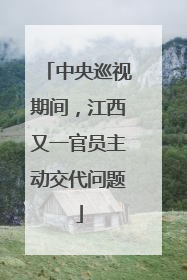 中央巡视期间，江西又一官员主动交代问题