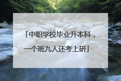 中职学校毕业升本科，一个班九人还考上研