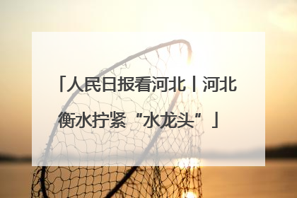 人民日报看河北丨河北衡水拧紧“水龙头”