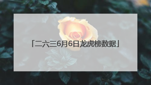 二六三6月6日龙虎榜数据
