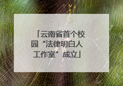 云南省首个校园“法律明白人工作室”成立